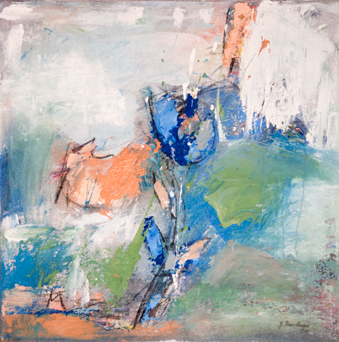 Gisela Rosenberger, Die blaue Blume, Acryl auf Leinwand